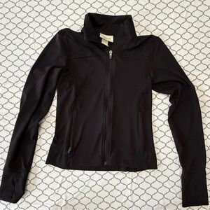 H&M Move Black Full Zip Athletic Track Jacket with Thumbholes Women's XS